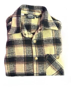 WeSC Brown & Cream Plaid Fleece-Lined Shirt Jacket